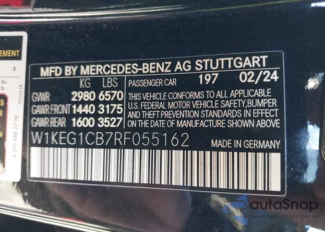2024 Mercedes-Benz Eqe 350 4Matic from USA, damaged, VIN W1KEG1CB7RF055162